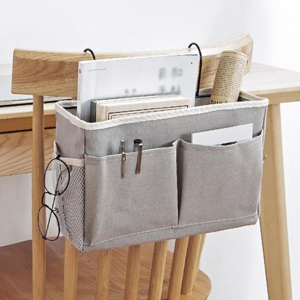 帆布懸掛式床邊收納袋