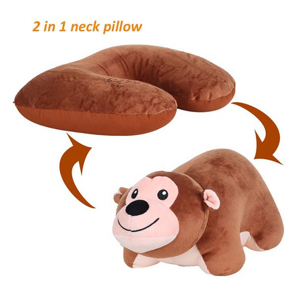 2合1動物造型絨毛U型枕