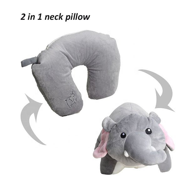 2合1動物造型絨毛U型枕