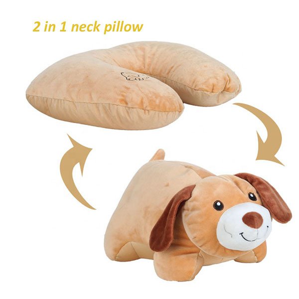 2合1動物造型絨毛U型枕