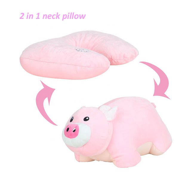 2合1動物造型絨毛U型枕