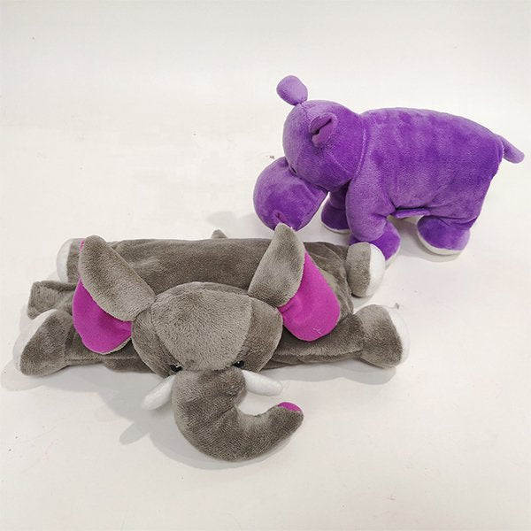 河馬造型絨布靠墊枕