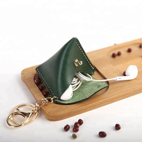 粽型三角形鈕扣錢包-皮革零錢包