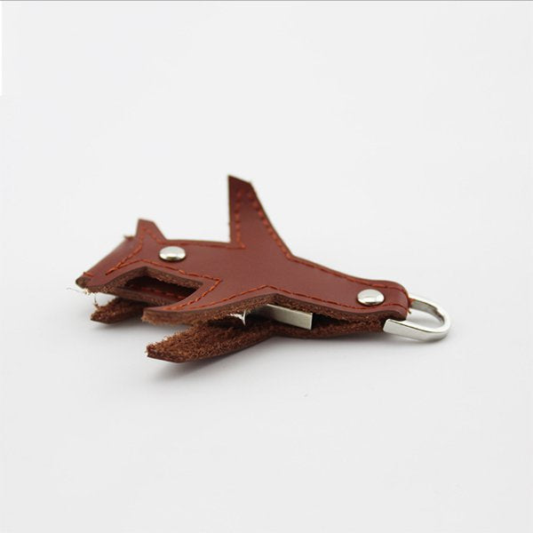 皮製隨身碟-飛機造型USB-金屬環