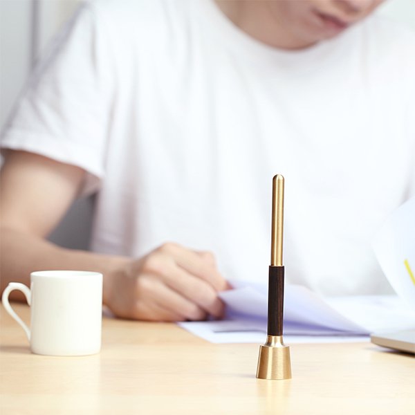 高質感黃銅紙鎮+0.7mm中性筆