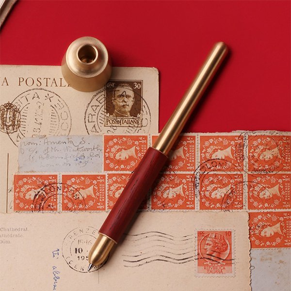 高質感黃銅紙鎮+0.7mm中性筆