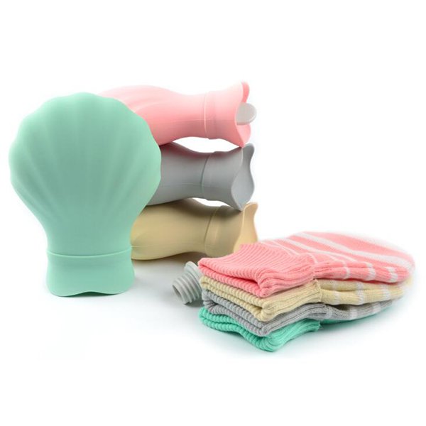 彩色貝殼造型熱水袋-附針織套