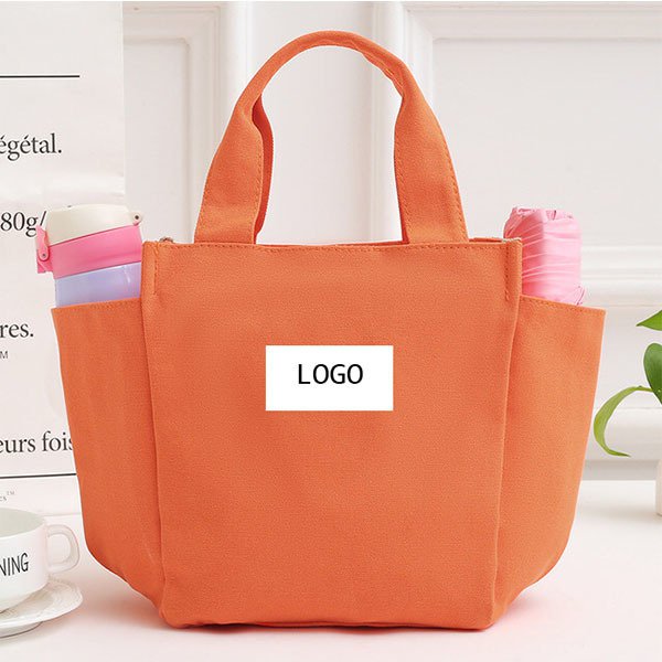 簡約純色午餐袋-帆布野餐包