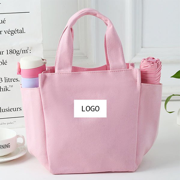 簡約純色午餐袋-帆布野餐包