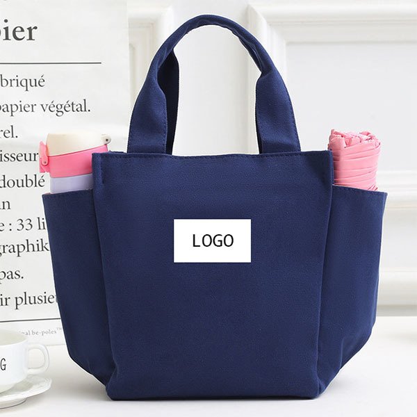 簡約純色午餐袋-帆布野餐包