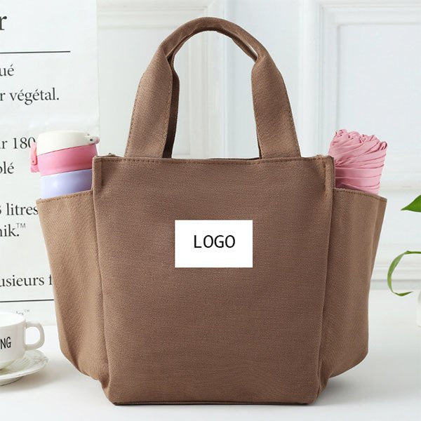 簡約純色午餐袋-帆布野餐包