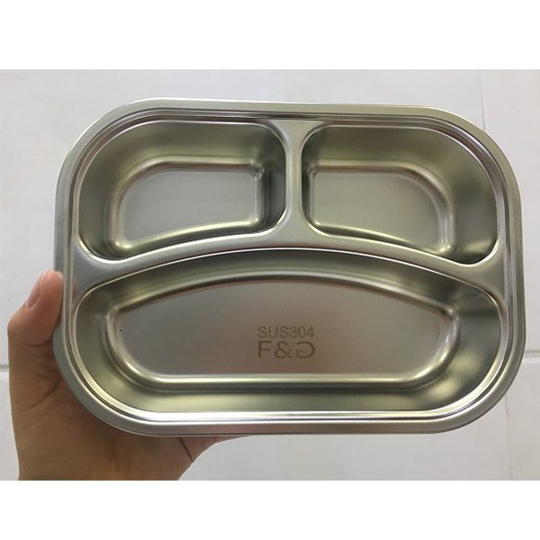 單層3格不鏽鋼餐盒-附餐具