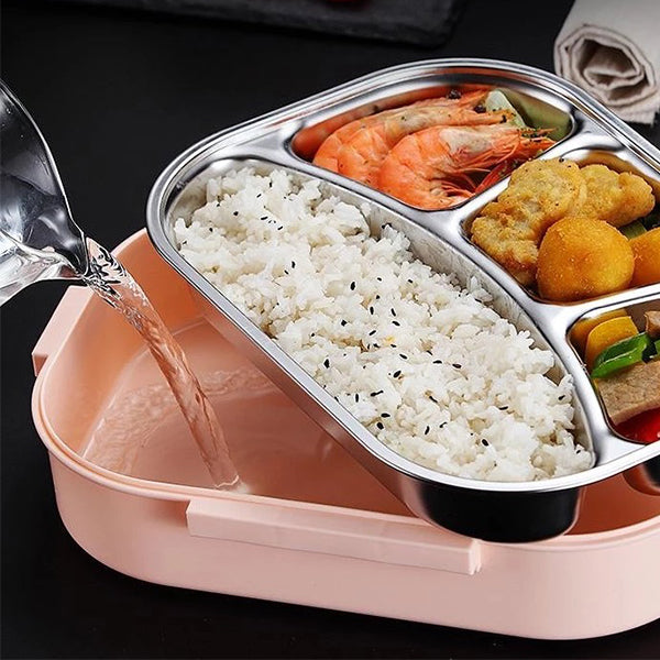 單層3格不鏽鋼餐盒-附餐具
