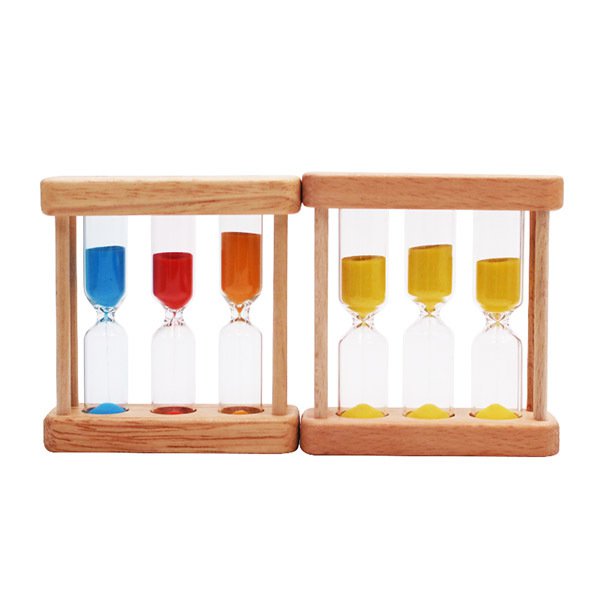 1/3/5分鐘木製3管沙漏計時器