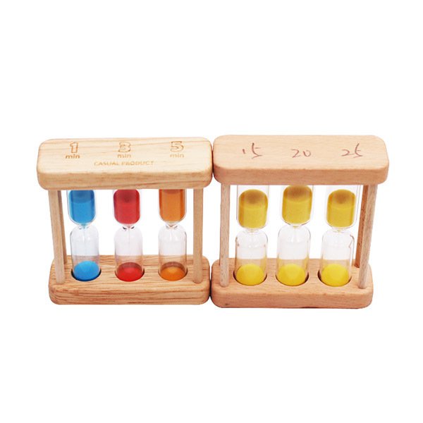 1/3/5分鐘木製3管沙漏計時器