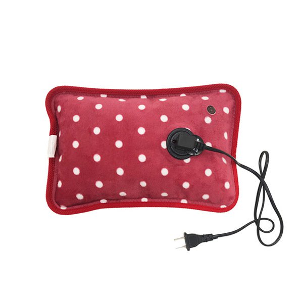 充電式加熱法蘭絨圓點熱水袋