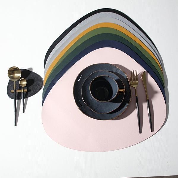 皮革不規則型餐墊