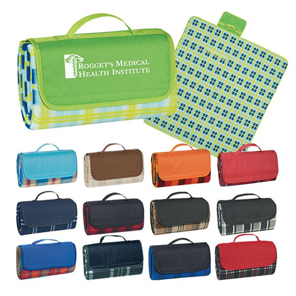 防水格紋聚酯纖維野餐墊