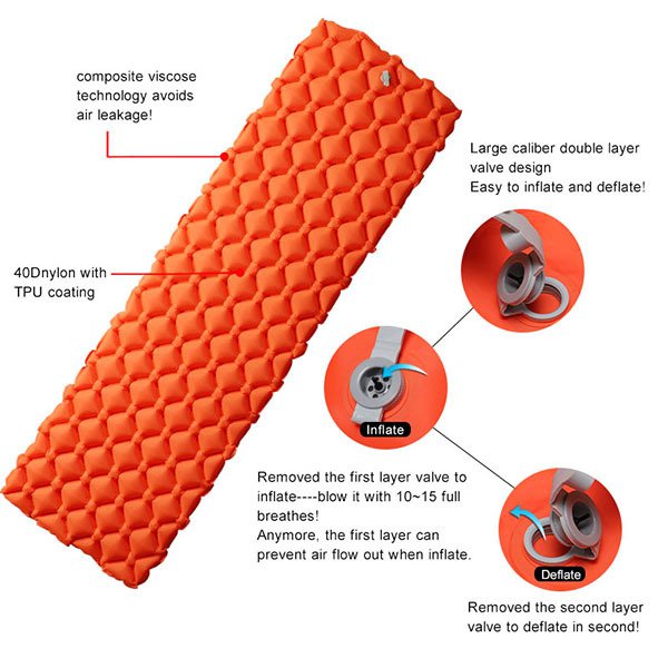 輕巧充氣40D尼龍睡袋