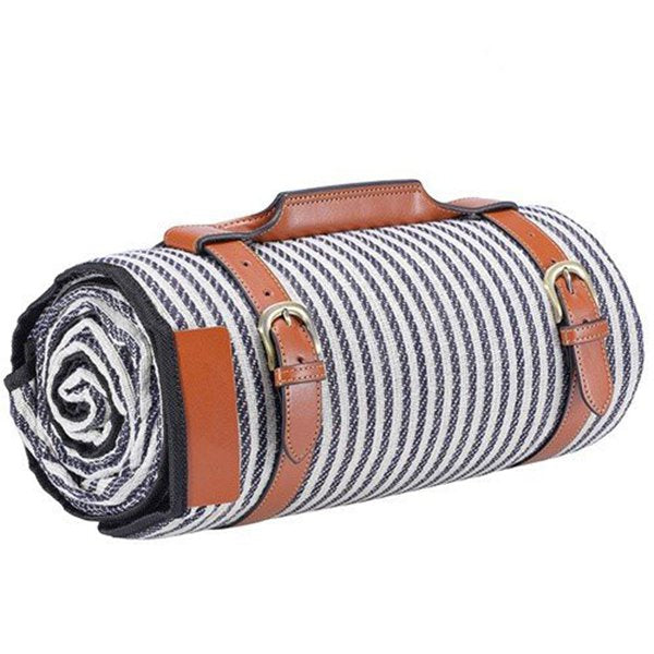 圓筒式皮革提帶聚酯纖維野餐墊