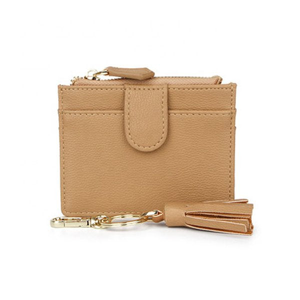 流蘇鑰匙圈卡片夾-PU皮革卡夾