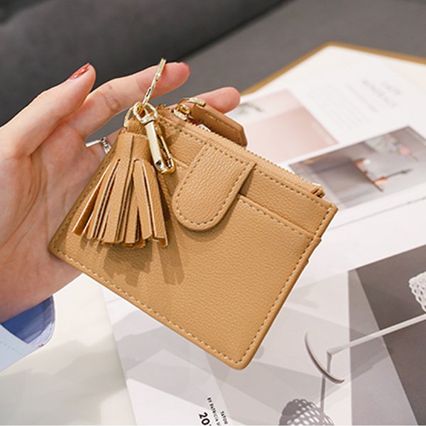 流蘇鑰匙圈卡片夾-PU皮革卡夾