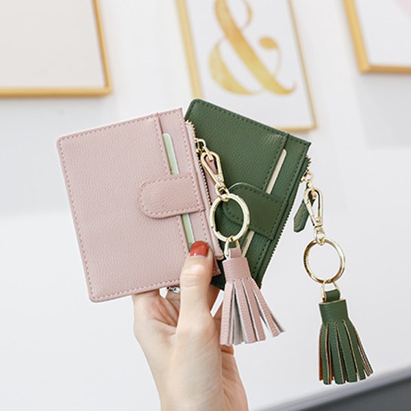 流蘇鑰匙圈卡片夾-PU皮革卡夾