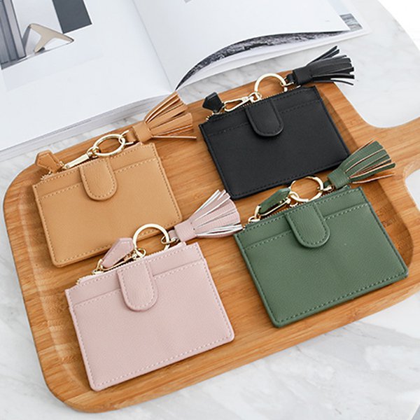 流蘇鑰匙圈卡片夾-PU皮革卡夾