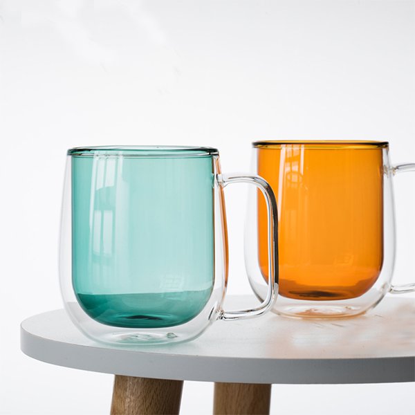 彩色雙層玻璃馬克杯