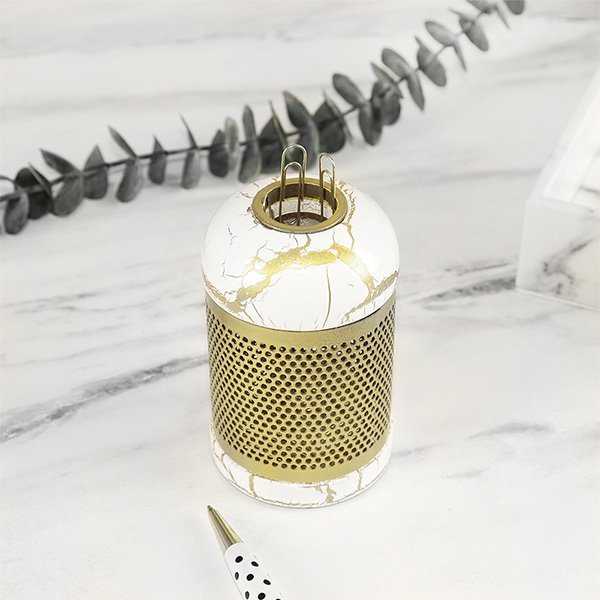 大理石紋磁性迴紋針收納器