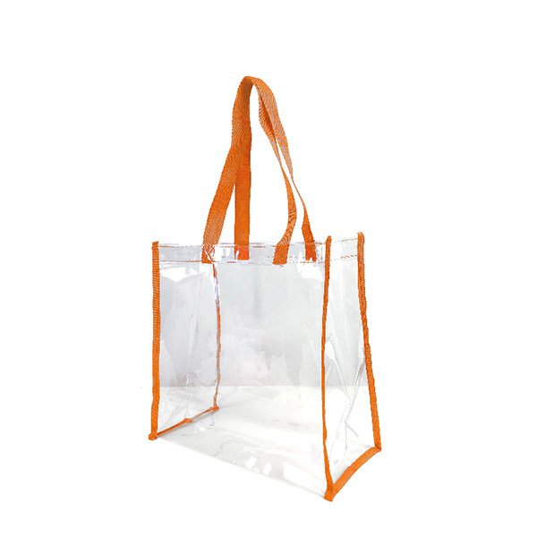 簡約尼龍提把PVC透明手提袋