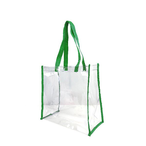 簡約尼龍提把PVC透明手提袋