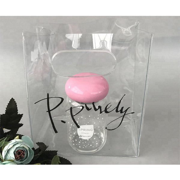 簡約一體成形PVC透明手提袋