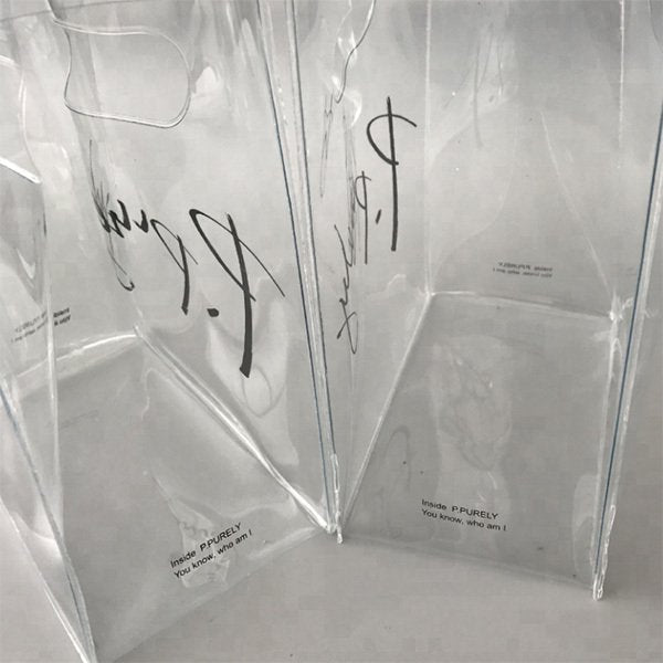 簡約一體成形PVC透明手提袋