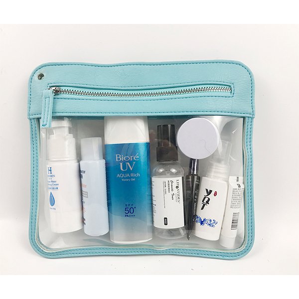 簡約拉鍊薄款PVC透明盥洗包