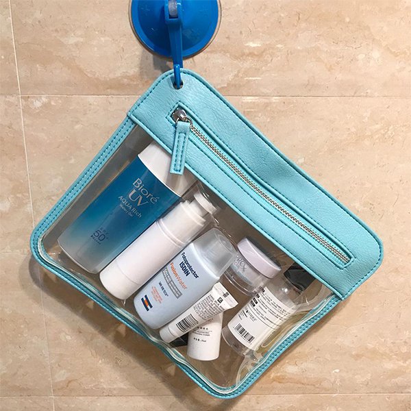 簡約拉鍊薄款PVC透明盥洗包