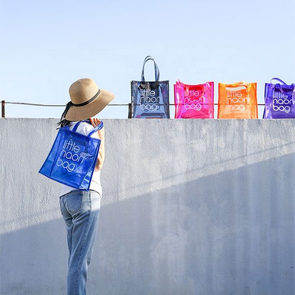 防水彩色PVC半透明手提袋