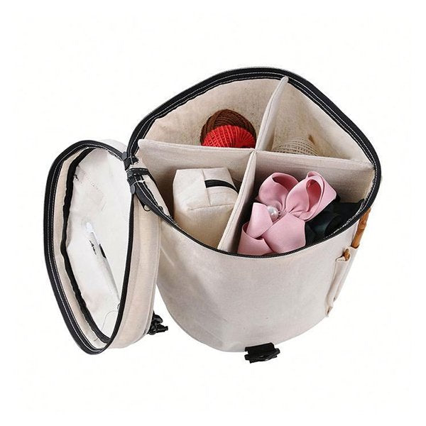 圓筒式四格黃麻收納購物袋