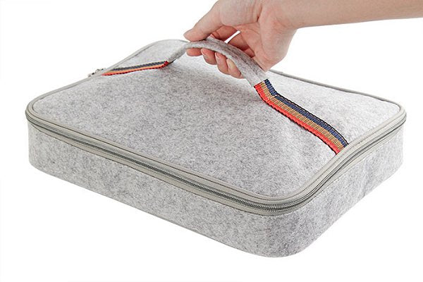 手提保冷袋-羊毛氈-拉鍊式