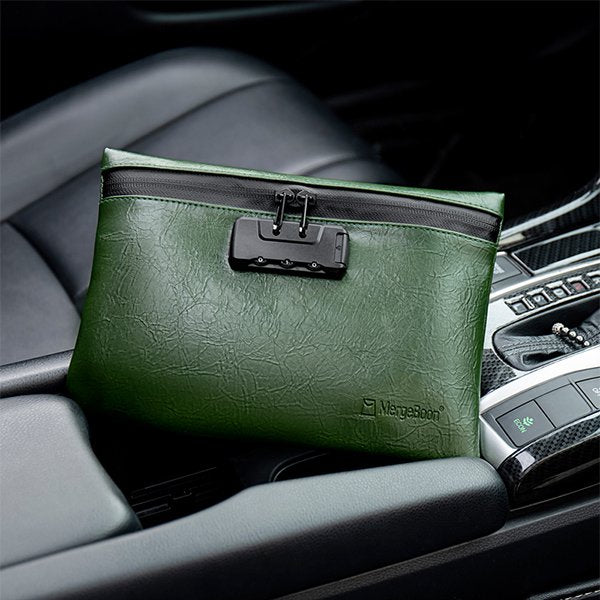 防水防臭密碼鎖PU皮革手拿包