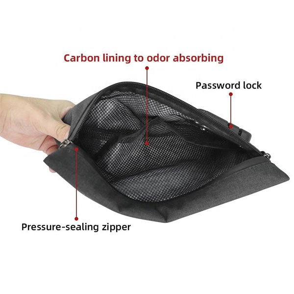 防臭便攜密碼鎖聚酯纖維手拿包