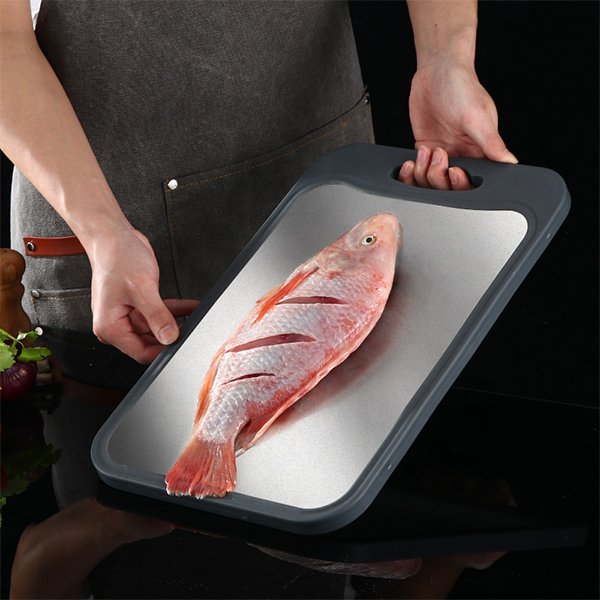 不鏽鋼雙面附磨刀器切菜砧板