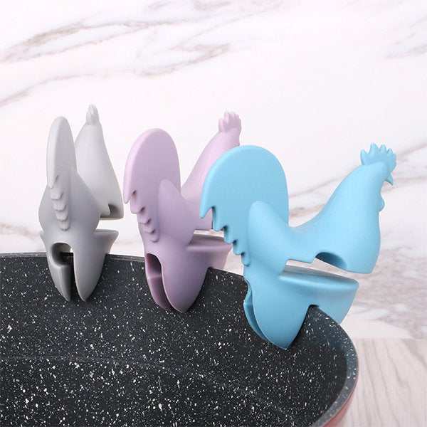 矽膠公雞造型防溢鍋蓋湯勺架