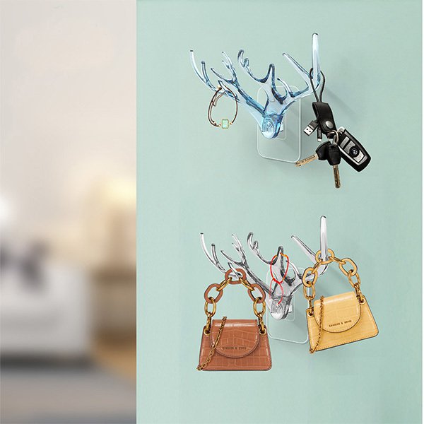 鹿角造型壁貼式掛鉤
