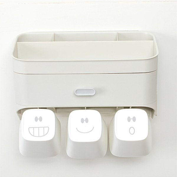 浴室牙刷收納架附漱口杯