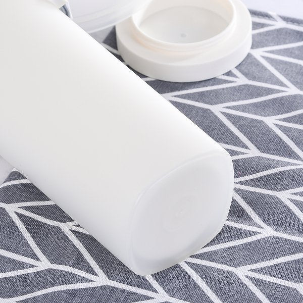 霧面塑膠附提繩隨身水杯