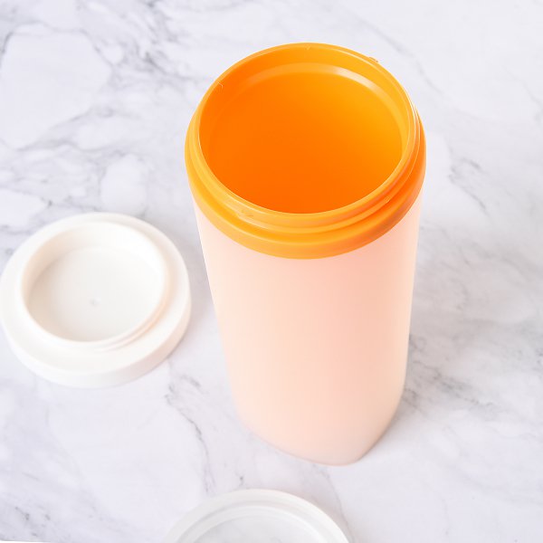 霧面塑膠附提繩隨身水杯