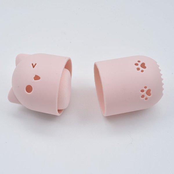 矽膠美妝蛋收納盒-貓咪造型