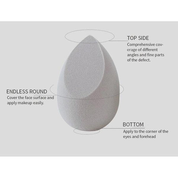 PU美妝蛋-水滴造型-透明愛心塑料盒