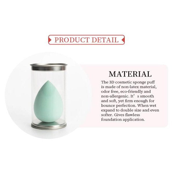 PU美妝蛋-水滴造型-透明塑料盒